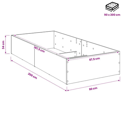 vidaXL Bed Surround for Adjustable Bed Base Artisan Oak 90 x 200 cm
