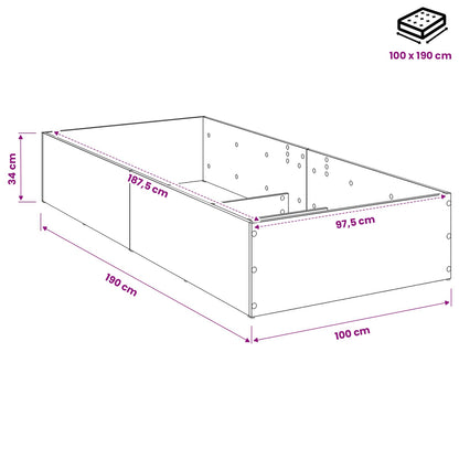 vidaXL Bed Surround for Adjustable Bed Base Sonoma Oak 100 x 190 cm