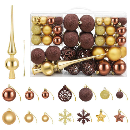 vidaXL Christmas Ball Set 111 pcs Brown and Gold 6 cm Polystyrene