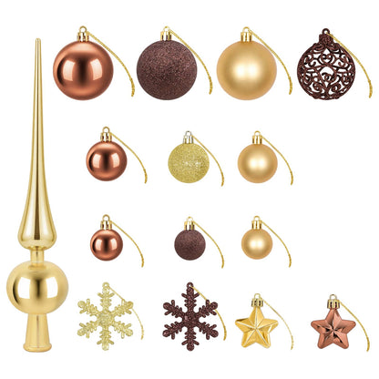 vidaXL Christmas Ball Set 111 pcs Brown and Gold 6 cm Polystyrene