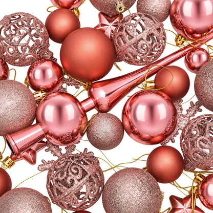 vidaXL Christmas Ball Set 111 pcs Rose Pink 6 cm Polystyrene