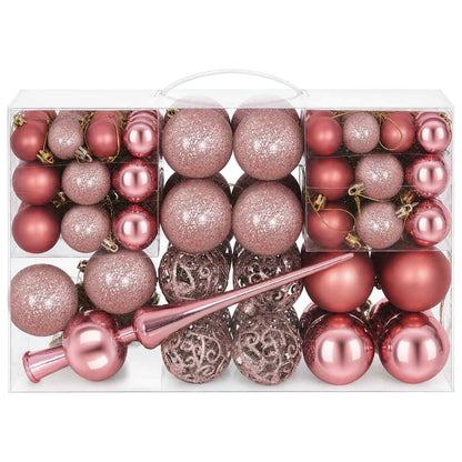 vidaXL Christmas Ball Set 111 pcs Rose Pink 6 cm Polystyrene