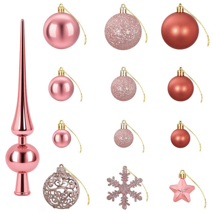 vidaXL Christmas Ball Set 111 pcs Rose Pink 6 cm Polystyrene