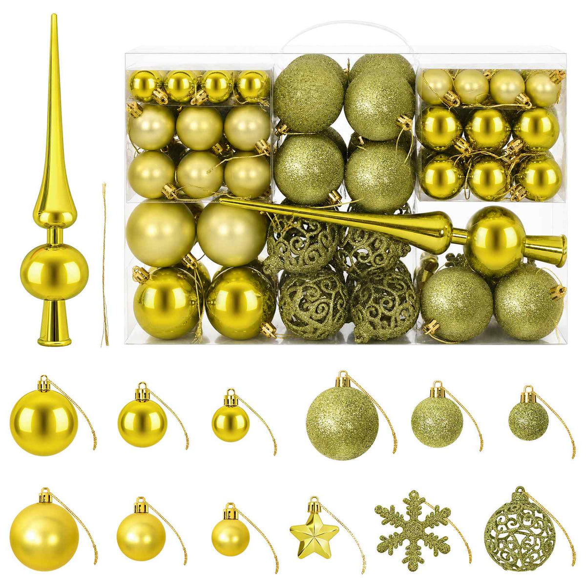 vidaXL Christmas Ball Set 111 pcs Light Green 6 cm Polystyrene