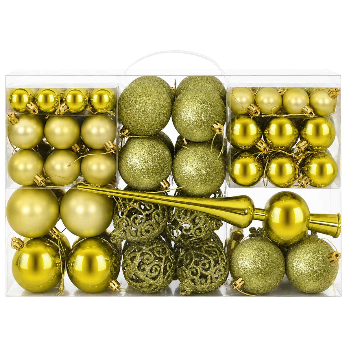 vidaXL Christmas Ball Set 111 pcs Light Green 6 cm Polystyrene