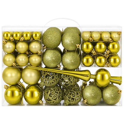 vidaXL Christmas Ball Set 111 pcs Light Green 6 cm Polystyrene