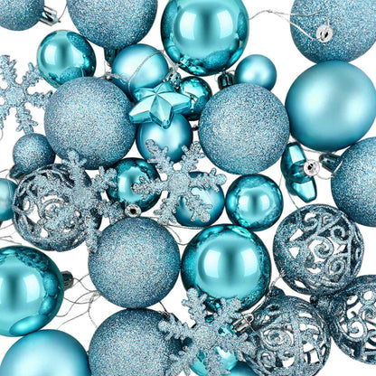 vidaXL Christmas Ball Set 111 pcs Turquoise Dia. 6 cm Polystyrene