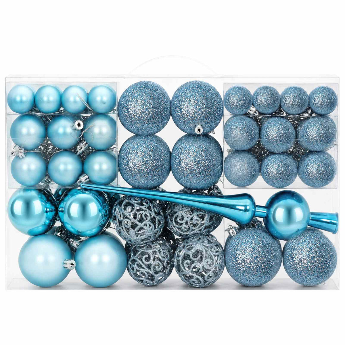 vidaXL Christmas Ball Set 111 pcs Turquoise Dia. 6 cm Polystyrene
