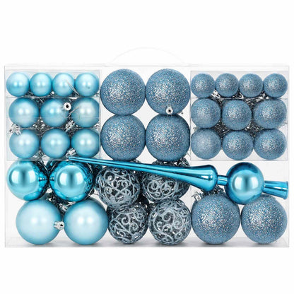 vidaXL Christmas Ball Set 111 pcs Turquoise Dia. 6 cm Polystyrene