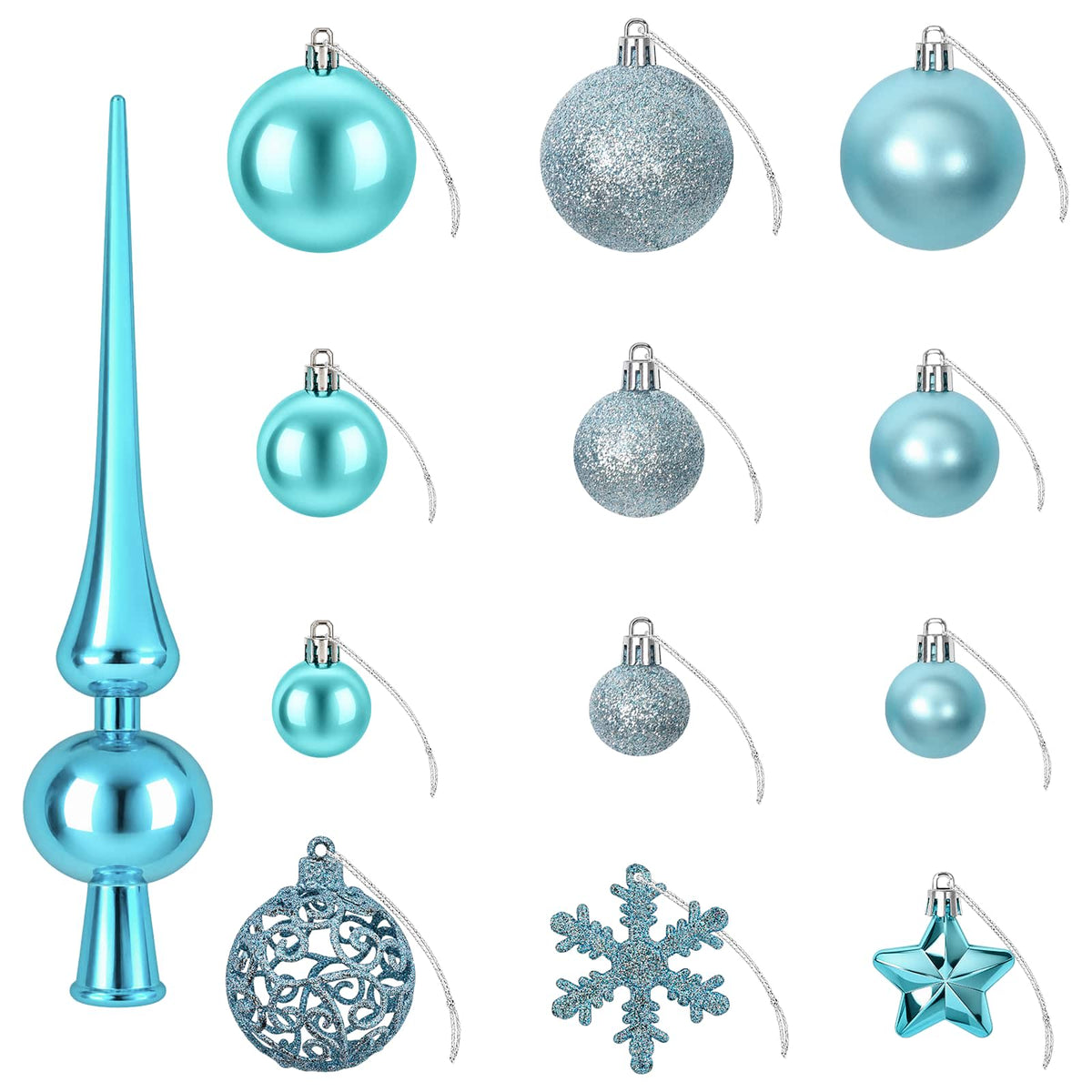 vidaXL Christmas Ball Set 111 pcs Turquoise Dia. 6 cm Polystyrene