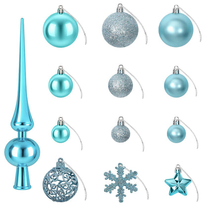 vidaXL Christmas Ball Set 111 pcs Turquoise Dia. 6 cm Polystyrene