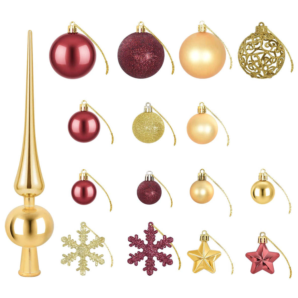 vidaXL Christmas Ball Set 111 pcs Gold and Wine Red 6 cm Polystyrene