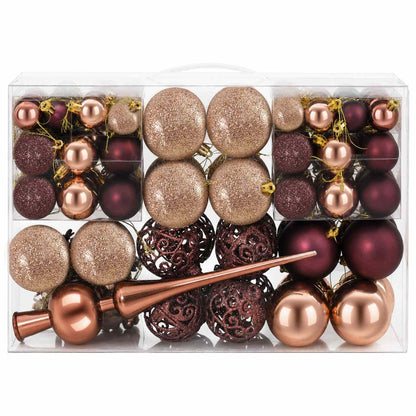 vidaXL Christmas Ball Set 111 pcs Champagne and Brown 6 cm Polystyrene