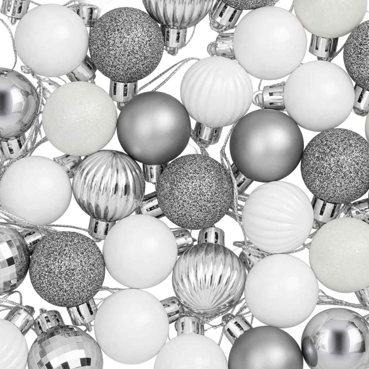 vidaXL Christmas Ball Set 150 pcs White and Grey 3 cm Polystyrene