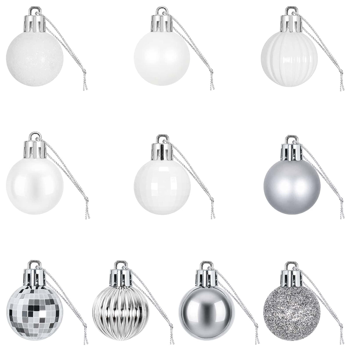 vidaXL Christmas Ball Set 150 pcs White and Grey 3 cm Polystyrene