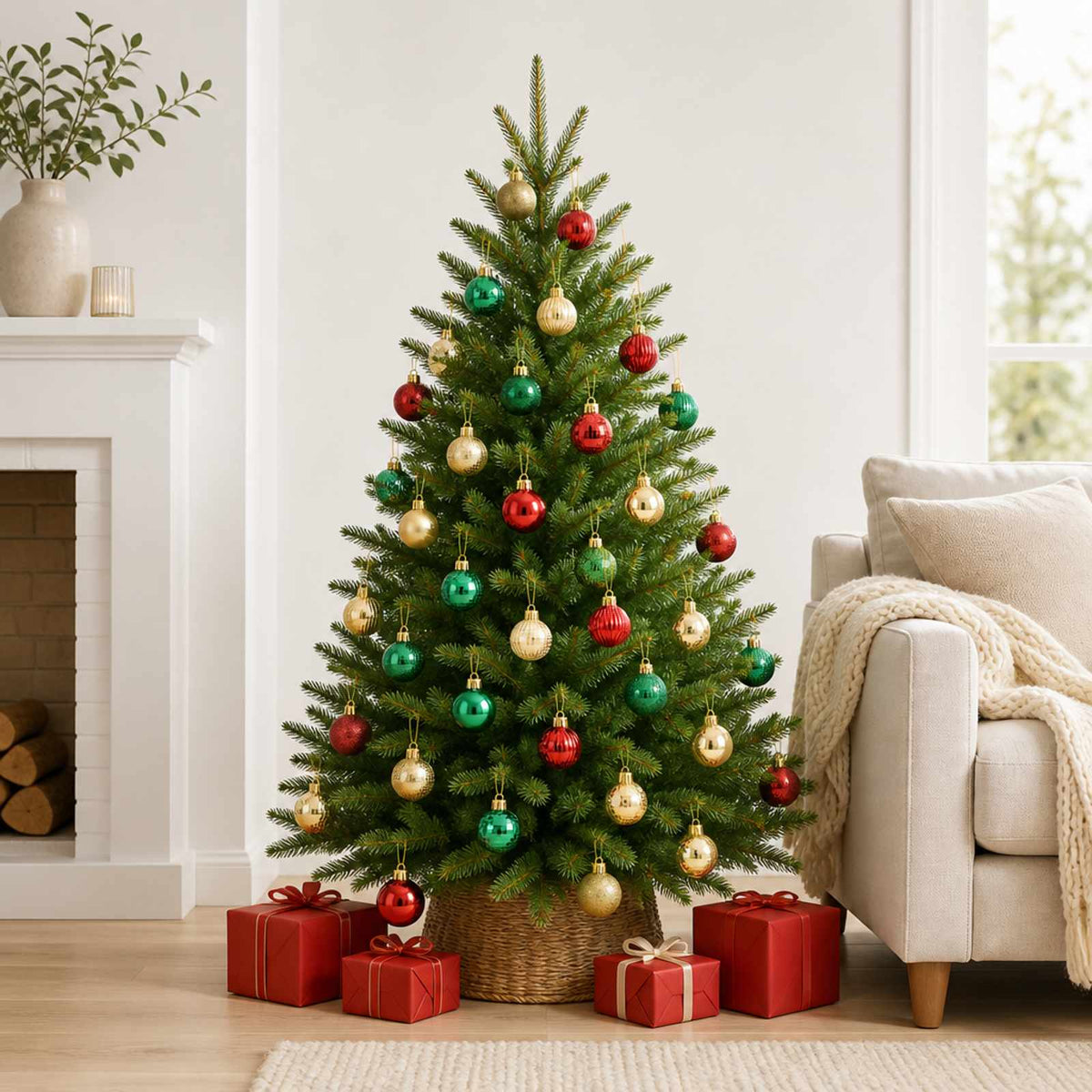 vidaXL Christmas Ball Set 150 pcs Red, Gold and Green 3 cm Polystyrene
