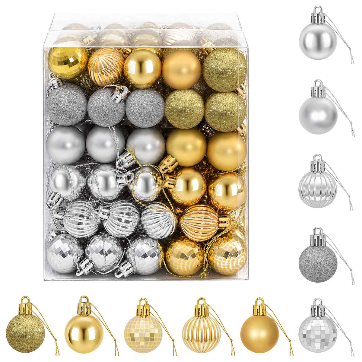vidaXL Christmas Ball Set 150 pcs Silver and Gold 3 cm Polystyrene