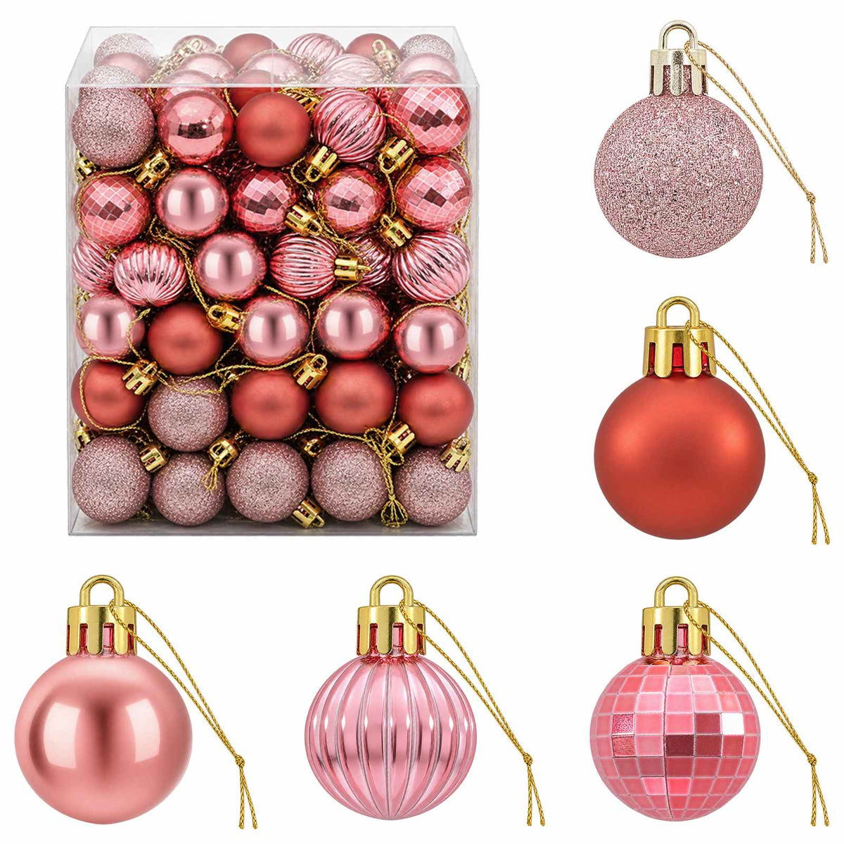 vidaXL Christmas Ball Set 150 pcs Pink and Rose 3 cm Polystyrene