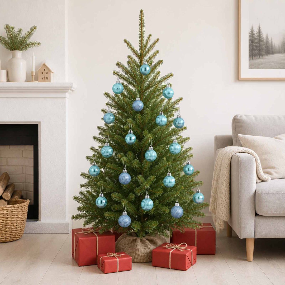 vidaXL Christmas Ball Set 150 pcs Turquoise 3 cm Polystyrene