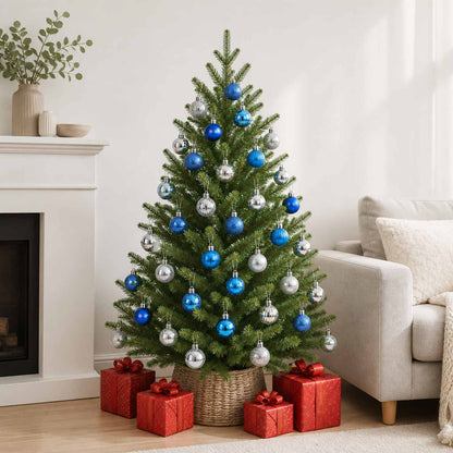 vidaXL Christmas Ball Set 150 pcs Blue and Silver 3 cm Polystyrene