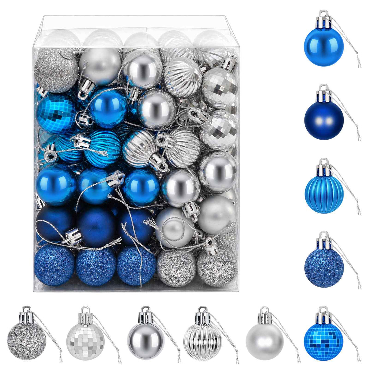 vidaXL Christmas Ball Set 150 pcs Blue and Silver 3 cm Polystyrene