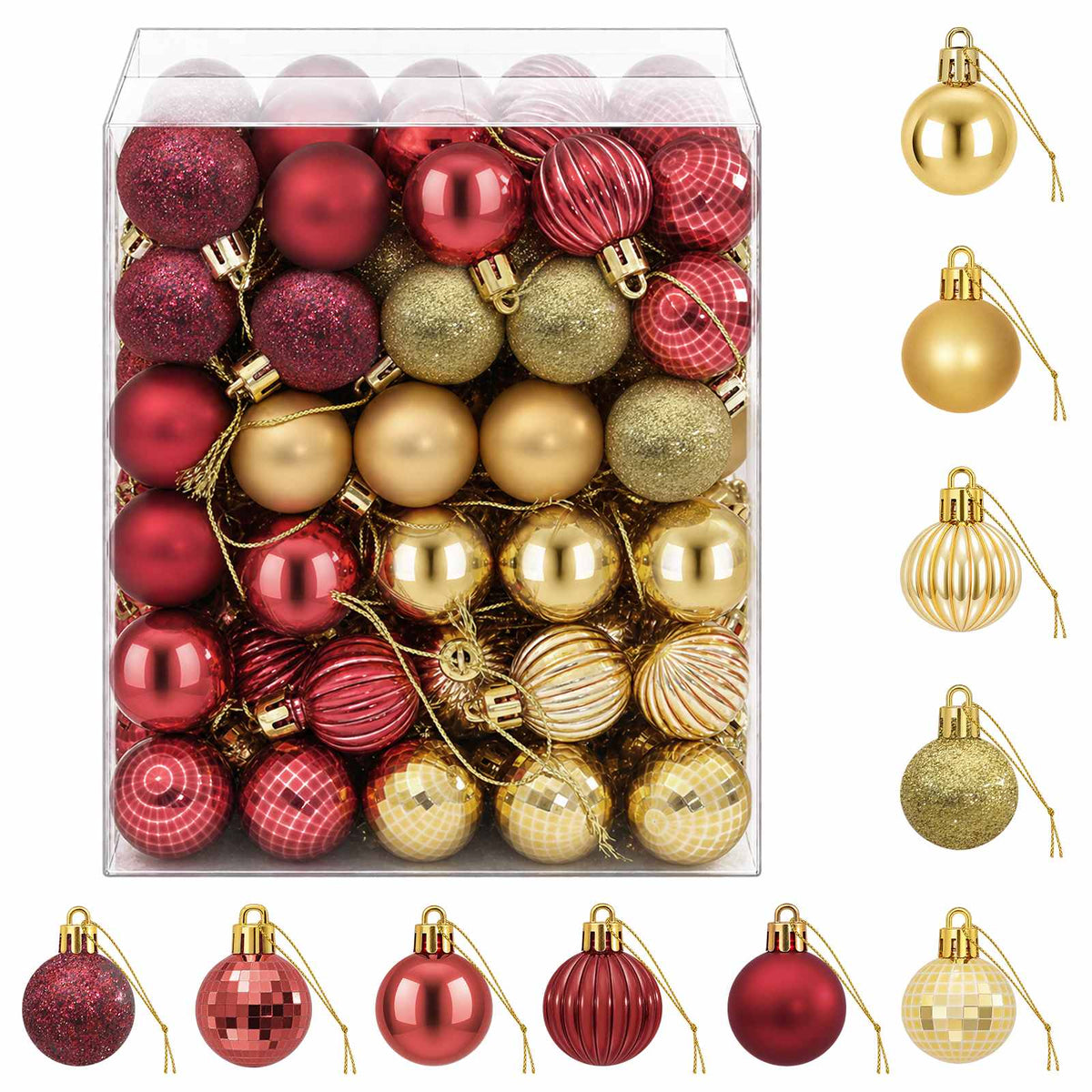 vidaXL Christmas Ball Set 150 pcs Gold and Wine Red 3 cm Polystyrene