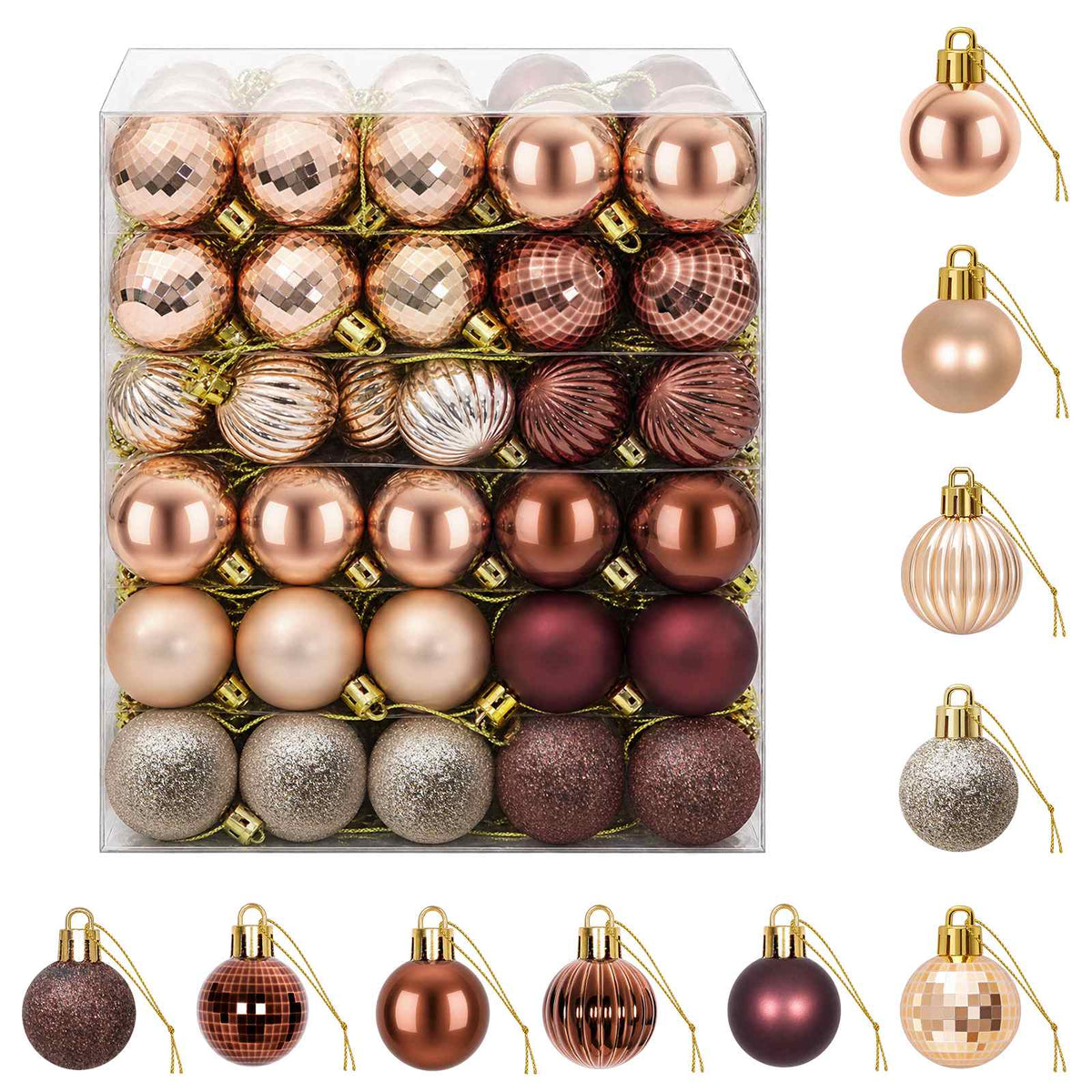 vidaXL Christmas Ball Set 150 pcs Champagne and Brown 3 cm Polystyrene