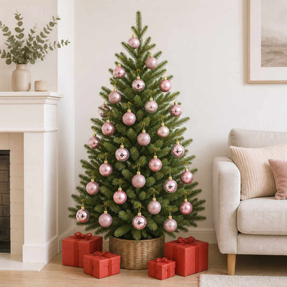 vidaXL Christmas Ball Set 100 pcs Pink 4 cm Polystyrene