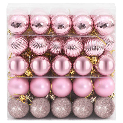 vidaXL Christmas Ball Set 100 pcs Pink 4 cm Polystyrene