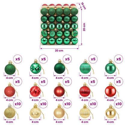 vidaXL Christmas Ball Set 100 pcs Red, Gold and Green 4 cm Polystyrene
