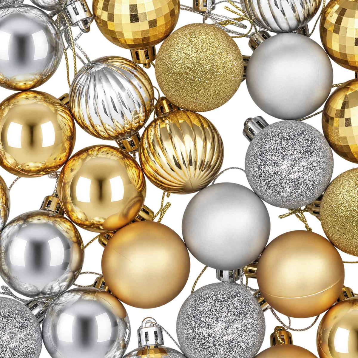 vidaXL Christmas Ball Set 100 pcs Silver and Gold 4 cm Polystyrene