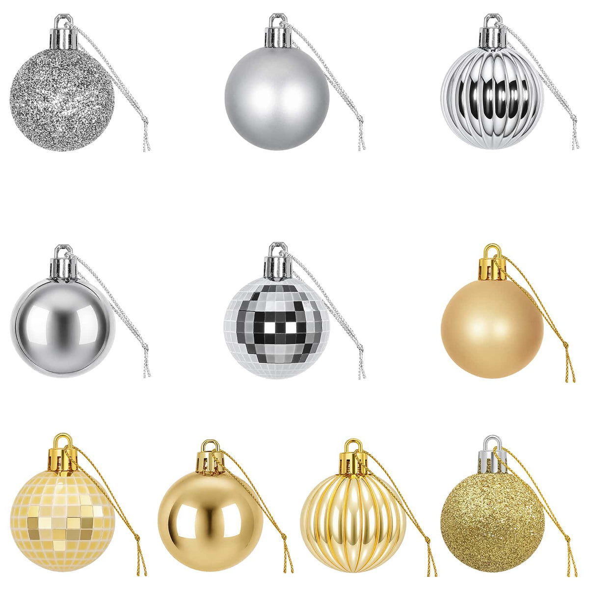 vidaXL Christmas Ball Set 100 pcs Silver and Gold 4 cm Polystyrene