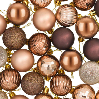 vidaXL Christmas Ball Set 100 pcs Champagne and Brown 4 cm Polystyrene