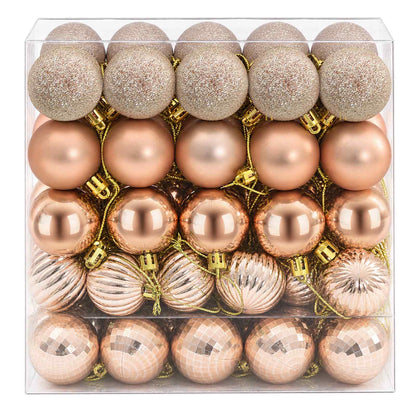 vidaXL Christmas Ball Set 100 pcs Champagne and Brown 4 cm Polystyrene