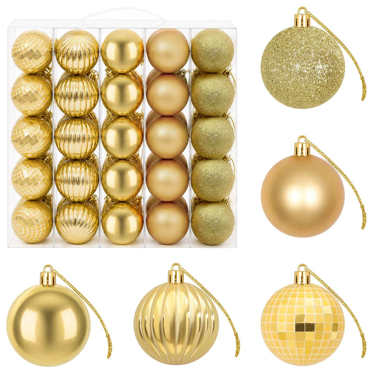 vidaXL Christmas Ball Set 75 pcs Gold 6 cm Polystyrene