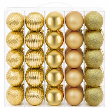 vidaXL Christmas Ball Set 75 pcs Gold 6 cm Polystyrene