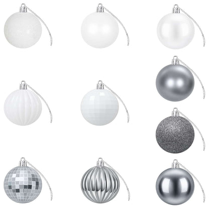 vidaXL Christmas Ball Set 75 pcs White and Grey 6 cm Polystyrene