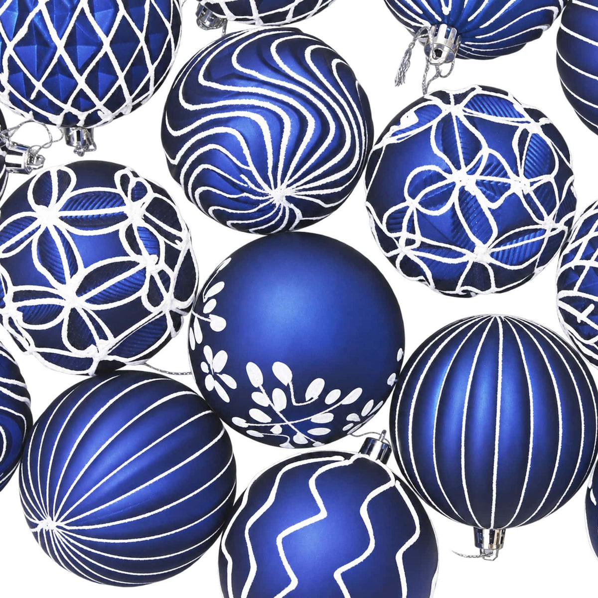 vidaXL Christmas Ball Set XL 18 pcs Blue and White 8 cm Polystyrene