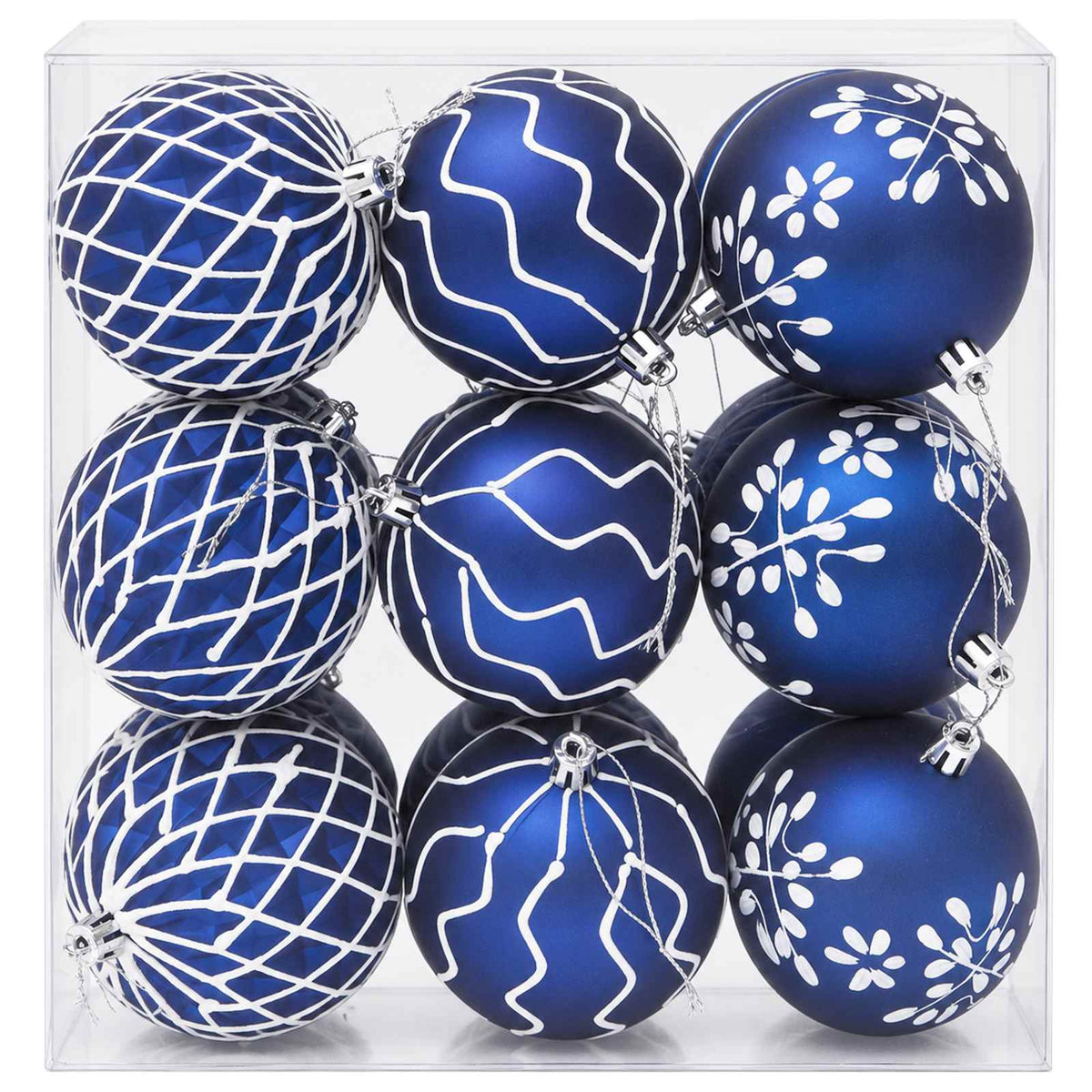 vidaXL Christmas Ball Set XL 18 pcs Blue and White 8 cm Polystyrene