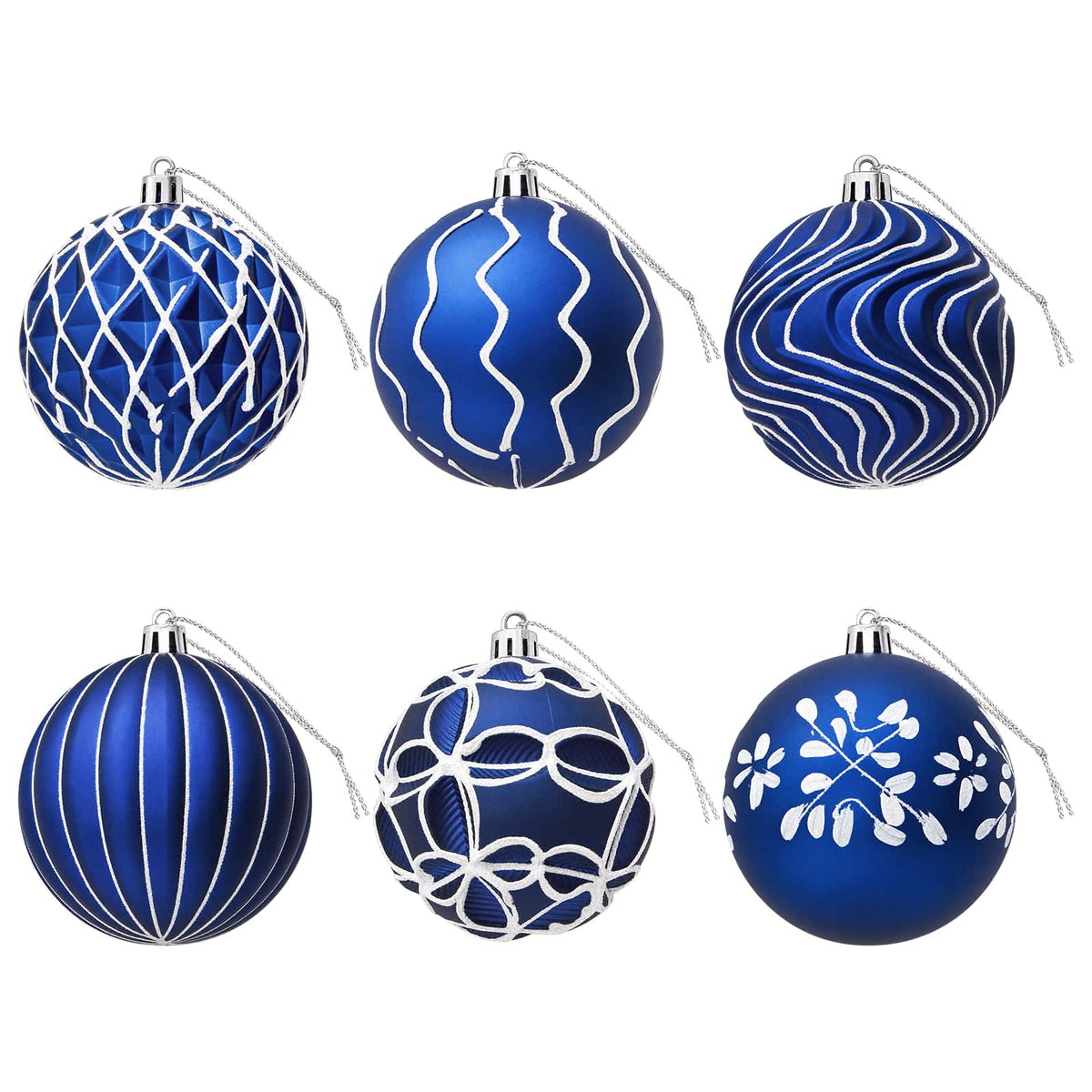 vidaXL Christmas Ball Set XL 18 pcs Blue and White 8 cm Polystyrene