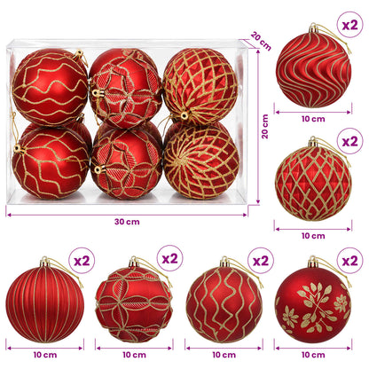 vidaXL Christmas Ball Set XL 12 pcs Red and Gold 10 cm Polystyrene