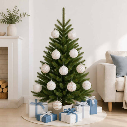 vidaXL Christmas Ball Set XL 12 pcs White and Rose Gold 10 cm