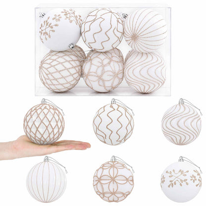 vidaXL Christmas Ball Set XL 12 pcs White and Rose Gold 10 cm