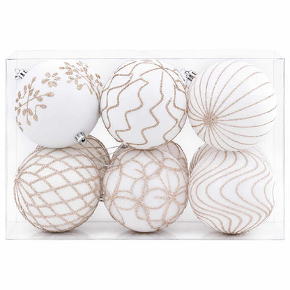 vidaXL Christmas Ball Set XL 12 pcs White and Rose Gold 10 cm