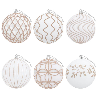 vidaXL Christmas Ball Set XL 12 pcs White and Rose Gold 10 cm