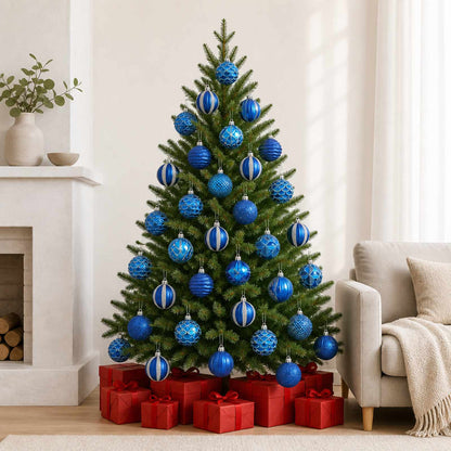vidaXL Christmas Ball Set 36 pcs Blue 6 cm Polystyrene