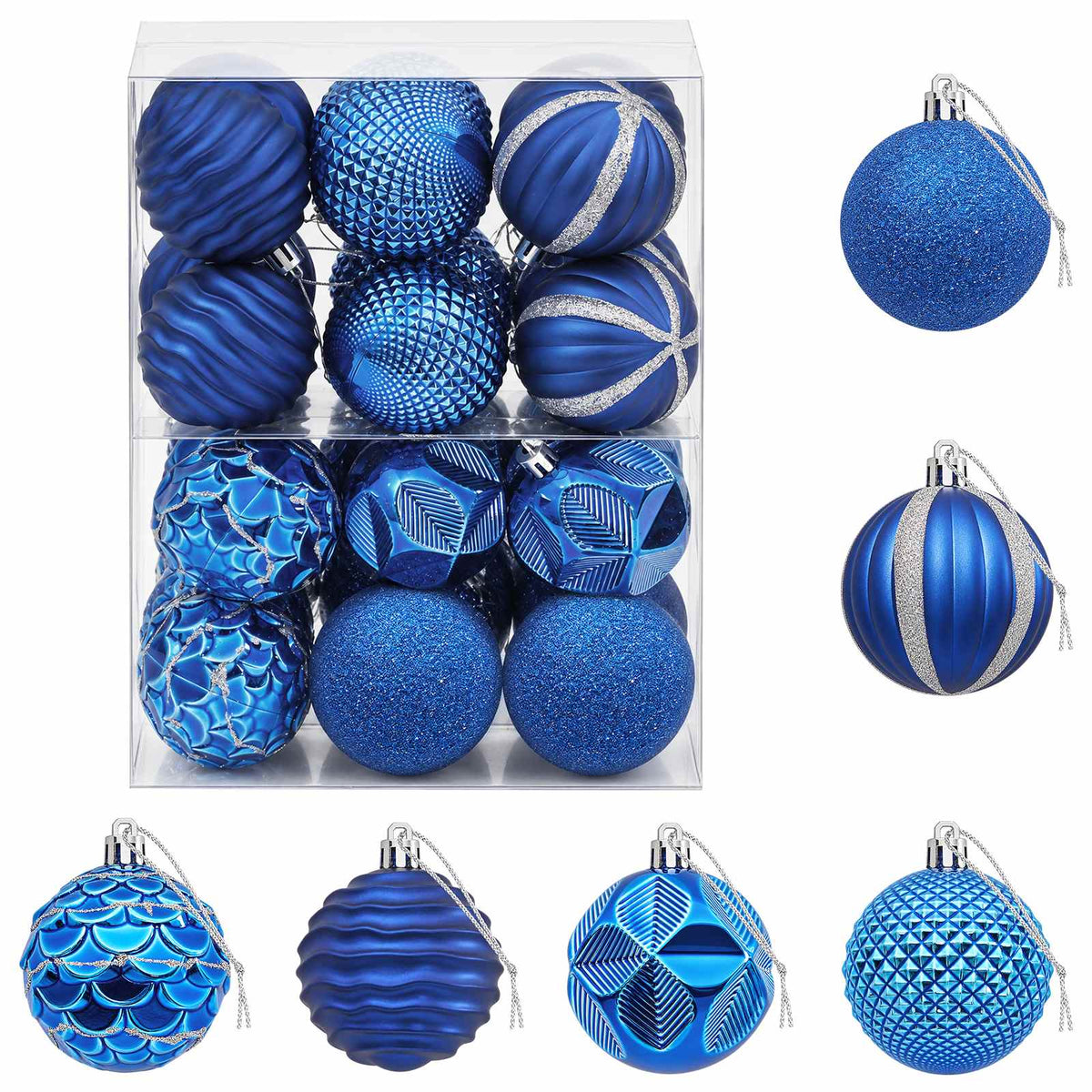 vidaXL Christmas Ball Set 36 pcs Blue 6 cm Polystyrene