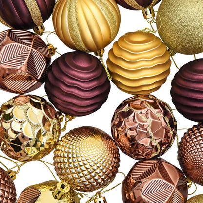 vidaXL Christmas Ball Set 36 pcs Brown and Gold 6 cm Polystyrene
