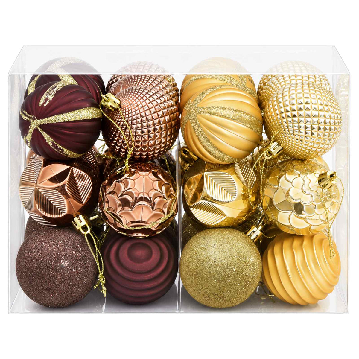 vidaXL Christmas Ball Set 36 pcs Brown and Gold 6 cm Polystyrene