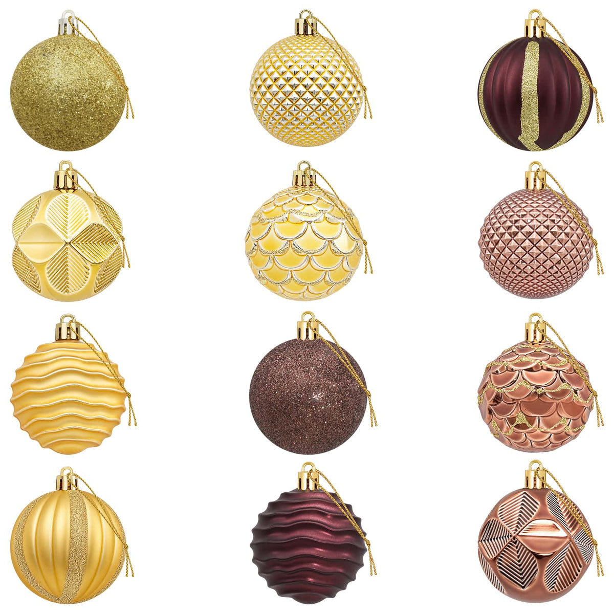 vidaXL Christmas Ball Set 36 pcs Brown and Gold 6 cm Polystyrene